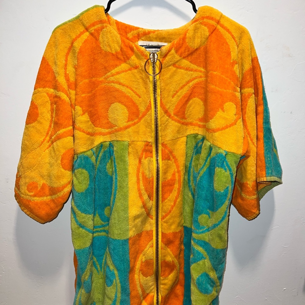 Vintage Royal Terry brand  of California brand terry beach cover up top/1960s